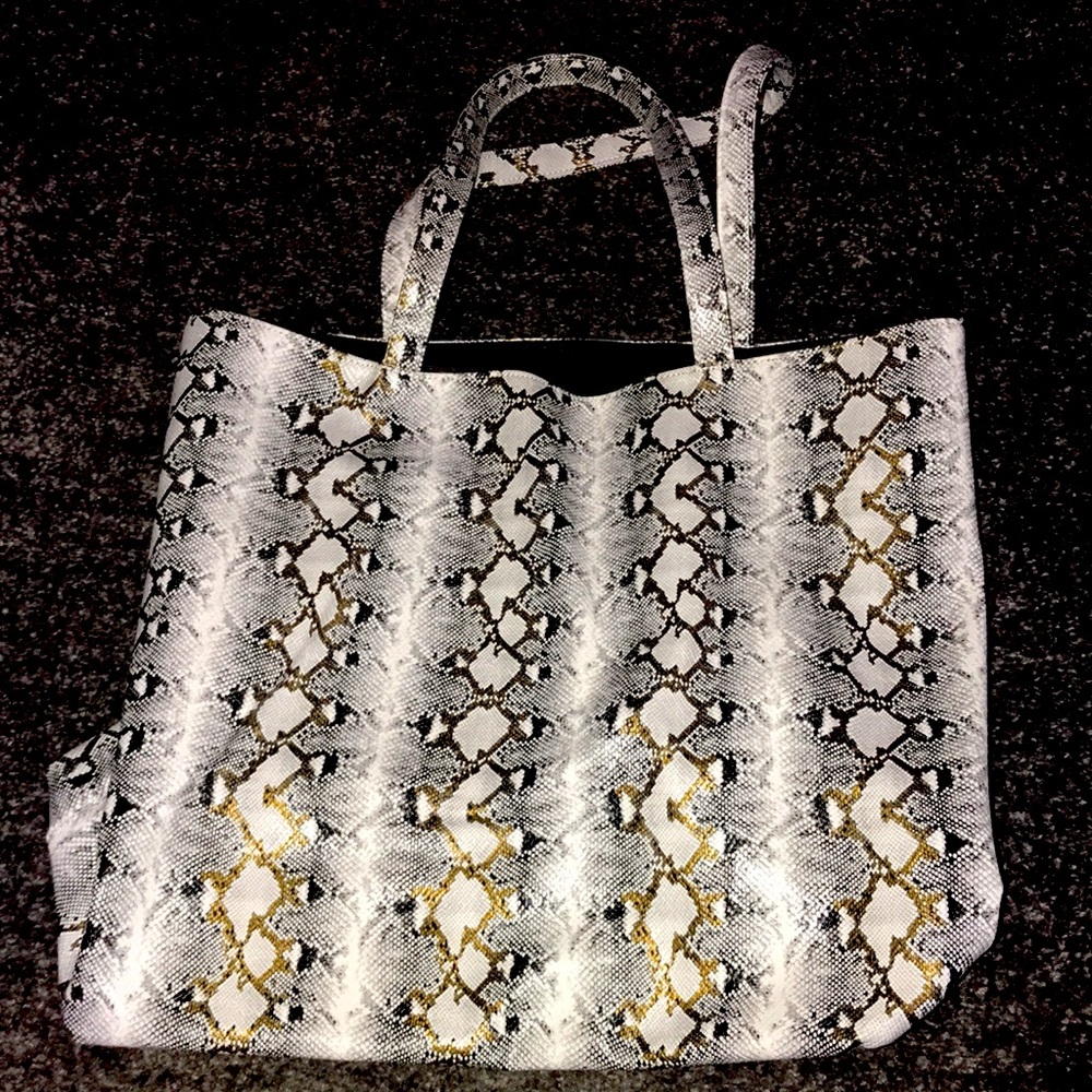 Saks Fifth Ave Snakeskin beach bag